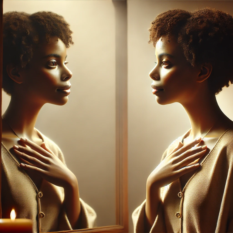 Woman in mirror