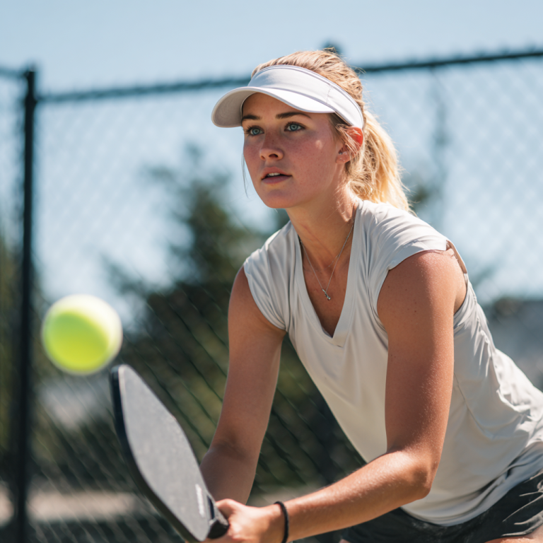 woman playing pickleball